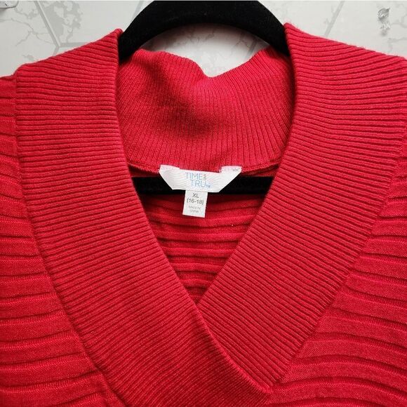 Nwt Time and Tru Women's Soft Oversized V-Neck Sweater, Size XL - Picture 8 of 8